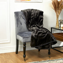 Bravich Hibernate Collection Soft Faux Mink Throw Thick Luxury Blanket - Double Midnight Black - thumbnail 3