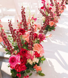 5 Pack Artificial Red Silk Delphinium Flowers With Long Stems For A Large Vase, Perfect Wedding Centerpiece (Dark Red) - thumbnail 6