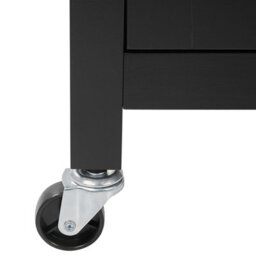 Wyld And Coco Essentials Kitchen Trolley Black With Light Rubberwood Top Drawer And Cabinet 60 X 48 X 91 Cm - thumbnail 9