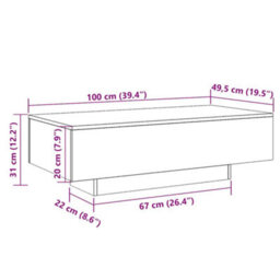 Berkfield Modern Coffee Table Concrete Grey 100X49.5X31 Cm Engineered Wood - thumbnail 9