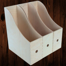 Woodeedoo Set Of 3 Wooden Magazine Rack Vertical File Holder Folder Stand Document Organiser For Desk Or Office Shelf - thumbnail 1