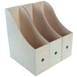Woodeedoo Set Of 3 Wooden Magazine Rack Vertical File Holder Folder Stand Document Organiser For Desk Or Office Shelf - thumbnail 9