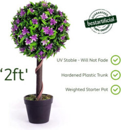 Best Artificial 2Ft / 60Cm Purple Lily Ball Tree Plant Garden Office Conservatory Tropical Indoor Outdoor - thumbnail 3