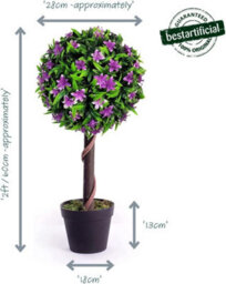 Best Artificial 2Ft / 60Cm Purple Lily Ball Tree Plant Garden Office Conservatory Tropical Indoor Outdoor - thumbnail 2