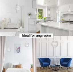 Klass Home Collection Ball Shape Acrylic Crystals 25Cm Pendant Ceiling Light Shade Brass Finish - thumbnail 8