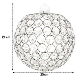 Klass Home Collection Ball Shape Acrylic Crystals 25Cm Pendant Ceiling Light Shade Brass Finish - thumbnail 3