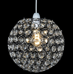 Klass Home Collection Ball Shape Acrylic Crystals 25Cm Pendant Ceiling Light Shade Brass Finish - thumbnail 2