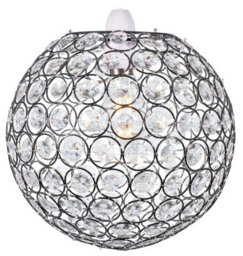 Klass Home Collection Ball Shape Acrylic Crystals 25Cm Pendant Ceiling Light Shade Brass Finish