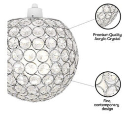 Klass Home Collection Ball Shape Acrylic Crystals 25Cm Pendant Ceiling Light Shade Brass Finish - thumbnail 4