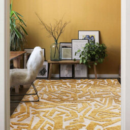 Yellow Modern Easy To Clean Abstract Rug For Living Room Bedroom And Dining Room-200Cm X 290Cm - thumbnail 6