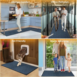 Barrier Mat 40 X 60 Cm Blue  Anti-Slip Waterproof Door Mat - thumbnail 6