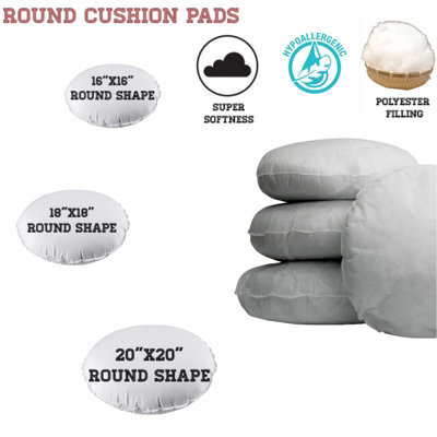 "ARLinens Round Cushion Seat Pad Inner Insert Scater Filler Circle Shape Cushion 20"" (50Cm)"