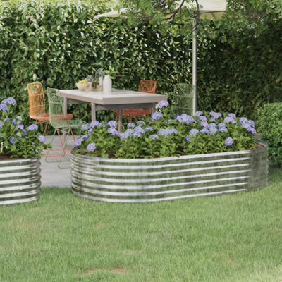 Berkfield Garden Planter Powder-Coated Steel 175X100X36 Cm Silver - image 1