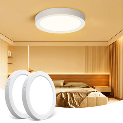 Aigostar 18W Led Ceiling Lights, 1980Lm Round Led 3000K Warm White Pack Of 2 - image 1