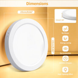 Aigostar 18W Led Ceiling Lights, 1980Lm Round Led 3000K Warm White Pack Of 2 - thumbnail 4
