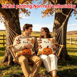 Amorly 2Pack Rustic Halloween Cushion Covers,2D Printed Pumpkin Pillow Cases 45X45Cm,autumn Sofa&bedroom Home Decor,cover Only, No Insert - thumbnail 4
