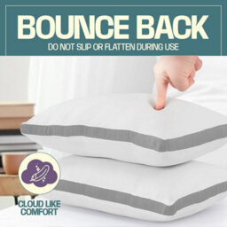 Nod Off Pillows 2 Pack Bed Pillow For Back Hotel Quality Pillows Bounce Back Pillow Bed Pillow For Back, Stomach Or Side Sleepers - thumbnail 5