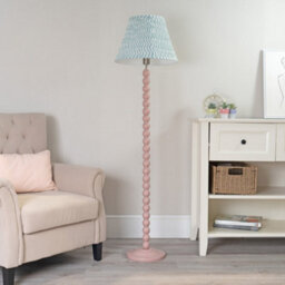 Valuelights Bobbles Rose Pink Bobbin Floor Lamp With Green Arrow Pleated Shade - Led Bulb Included - thumbnail 4
