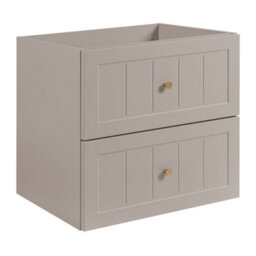 Heze Furniture Gusto Scandi Style 2 Drawer Wall Cabinet Vanity Unit With Worktop 60Cm Cashmere - thumbnail 4