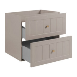 Heze Furniture Gusto Scandi Style 2 Drawer Wall Cabinet Vanity Unit With Worktop 60Cm Cashmere - thumbnail 2