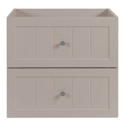 Heze Furniture Gusto Scandi Style 2 Drawer Wall Cabinet Vanity Unit With Worktop 60Cm Cashmere - thumbnail 3