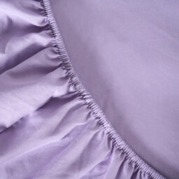Ohs Plain Dyed Fitted Bed Sheets Non-Iron, Lilac - Single - thumbnail 2