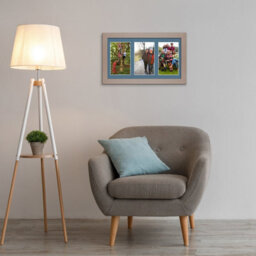 AK Frames 40X20Cm Rose Gold Modern Multi Photo Frame With Pompadour Mount - Holds 3 Apertures (3X) 6X4 Photos - thumbnail 3
