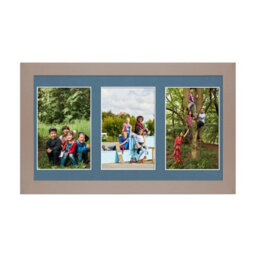 AK Frames 40X20Cm Rose Gold Modern Multi Photo Frame With Pompadour Mount - Holds 3 Apertures (3X) 6X4 Photos - thumbnail 1