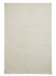 Cream Washable Rug, Optical (3D) Rug, 12mm Thick Abstract Rug, Modern Rug For Bedroom, & Dining Room-120Cm X 170Cm - thumbnail 1
