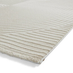 Cream Washable Rug, Optical (3D) Rug, 12mm Thick Abstract Rug, Modern Rug For Bedroom, & Dining Room-120Cm X 170Cm - thumbnail 3
