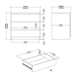 Wyld Haus Budapest Matt Black 3-Drawer Wooden Chest Compact Modern Dresser - thumbnail 9