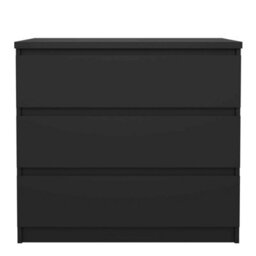 Wyld Haus Budapest Matt Black 3-Drawer Wooden Chest Compact Modern Dresser - thumbnail 4