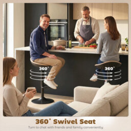 Homcom Set Of 2 Breakfast Barstools, Pu Leather Swivel Bar Stools, Oak - thumbnail 7