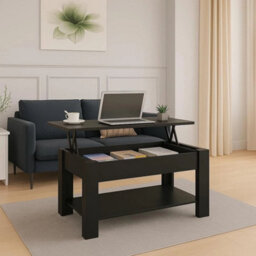 Stylish Lift-Top Coffee Table With Hidden Storage - Modern Black Wood Design - thumbnail 5