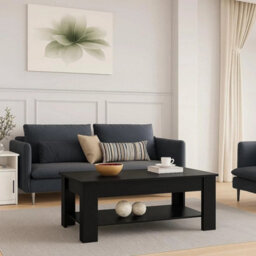 Stylish Lift-Top Coffee Table With Hidden Storage - Modern Black Wood Design - thumbnail 3