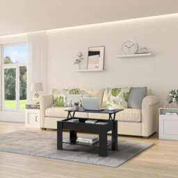 Stylish Lift-Top Coffee Table With Hidden Storage - Modern Black Wood Design - thumbnail 4