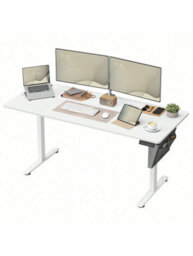 Vasagle Electric Standing Desk, Height Adjustable Desk, 70 X 160 X (72-120) Cm, 4 Memory Heights, Storage Pocket - thumbnail 8