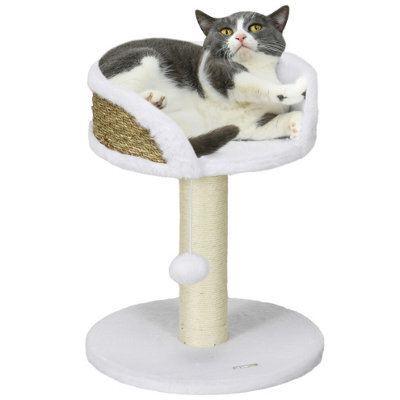 Stylish White Cat Tree Tower Entertainment & Scratch Zone - image 1