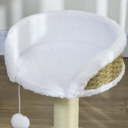 Stylish White Cat Tree Tower  Entertainment & Scratch Zone - thumbnail 3