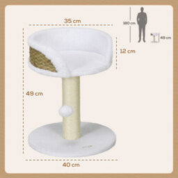 Stylish White Cat Tree Tower  Entertainment & Scratch Zone - thumbnail 2