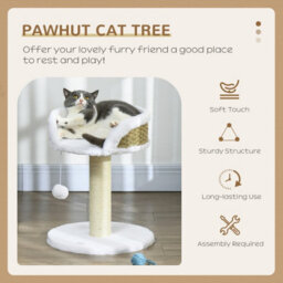 Stylish White Cat Tree Tower  Entertainment & Scratch Zone - thumbnail 7