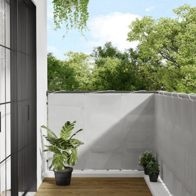 Berkfield Balcony Screen Light Grey 120X500 Cm 100% Polyester Oxford - image 1