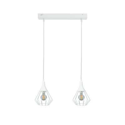 Luminosa Lighting Luminosa Selene Wire Frame Pendant Ceiling Light White 2X E27 - image 1