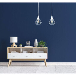 Luminosa Lighting Luminosa Selene Wire Frame Pendant Ceiling Light White 2X E27 - thumbnail 3