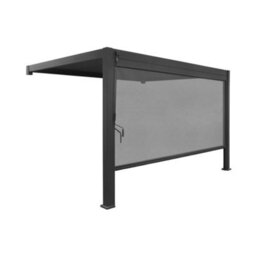 Sweeek - Lean To Pergola With Louvered Roof In Aluminium 4X3M + 4M Blind Anthracite Triomphe - thumbnail 2