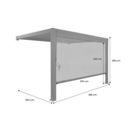Sweeek - Lean To Pergola With Louvered Roof In Aluminium 4X3M + 4M Blind Anthracite Triomphe - thumbnail 5