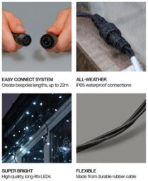 Eagle Connect Icicle Lights Black Rubber  60/40/20 Drop  7M Cool White - thumbnail 6