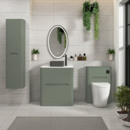 Royal Bathrooms Venice 700mm Sage Green Freestanding Bathroom Countertop Vanity Unit 2 Drawer With Art Square Basin - thumbnail 4
