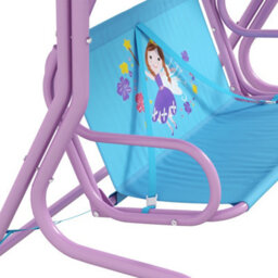 Outsunny 2 Seater Kids Swing Chair, Fairy-Themed With Adjustable Canopy - thumbnail 8
