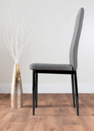 Furniturebox Uk Monza 4 White/grey Dining Table & 4 Grey Milan Black Leg Chairs - thumbnail 8